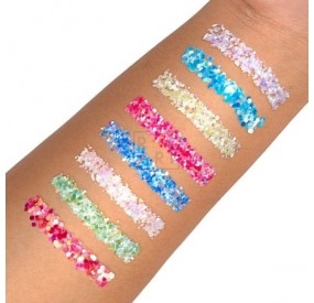 glitter scintillanti iridescenti sul braccio