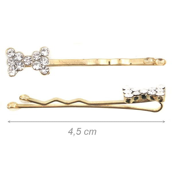 Molletta con fiocco in strass