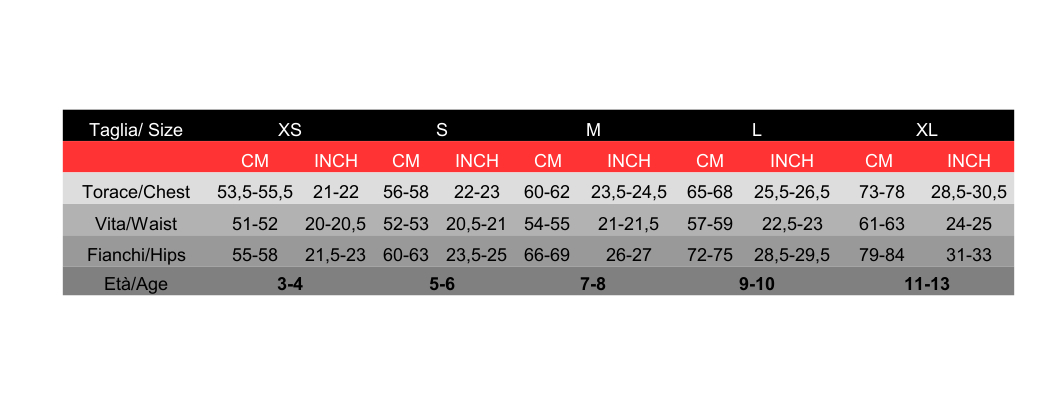 size guide short 1st position